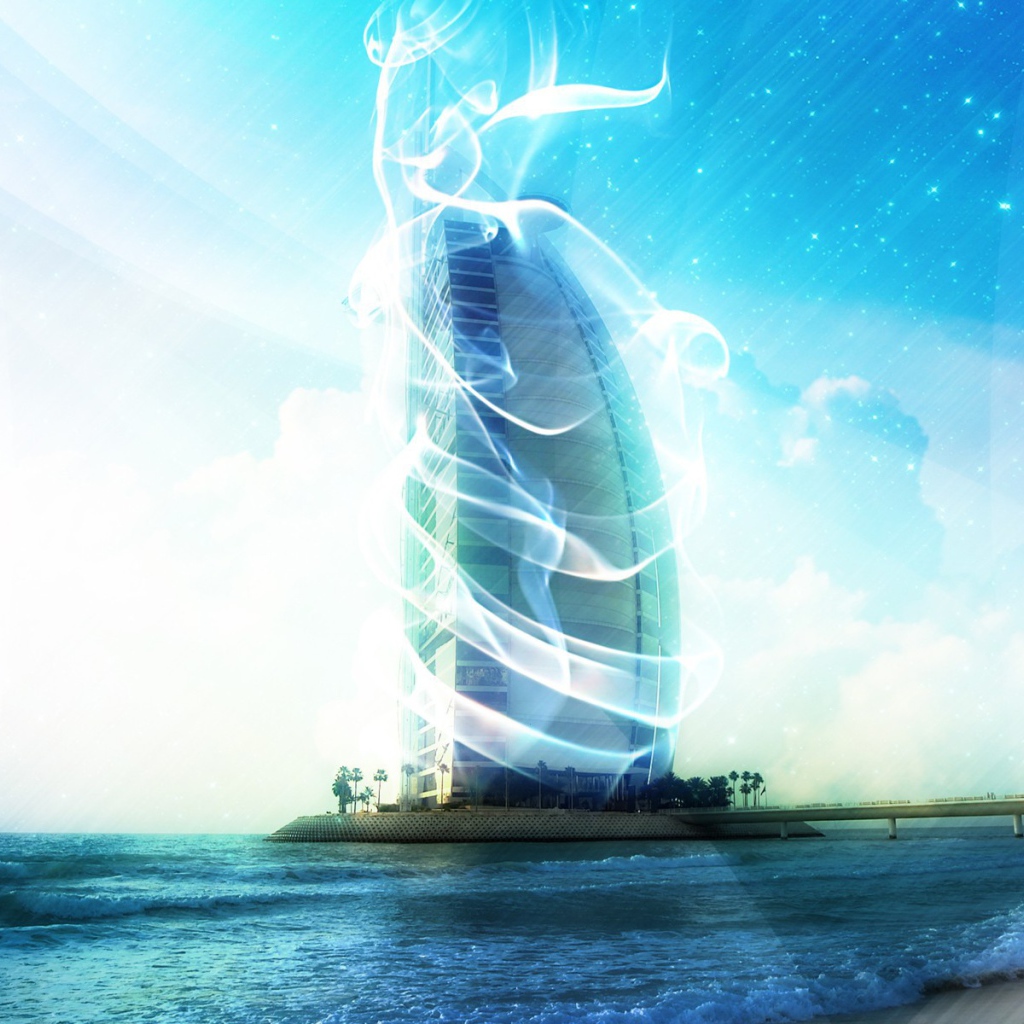 Дымка вокруг здания в Дубаи