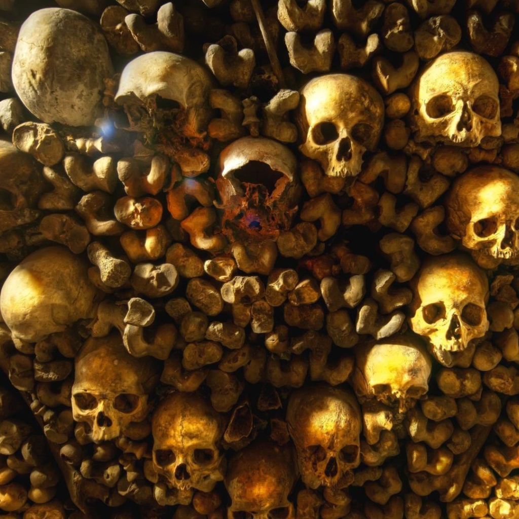 Внутри парижских катакомб