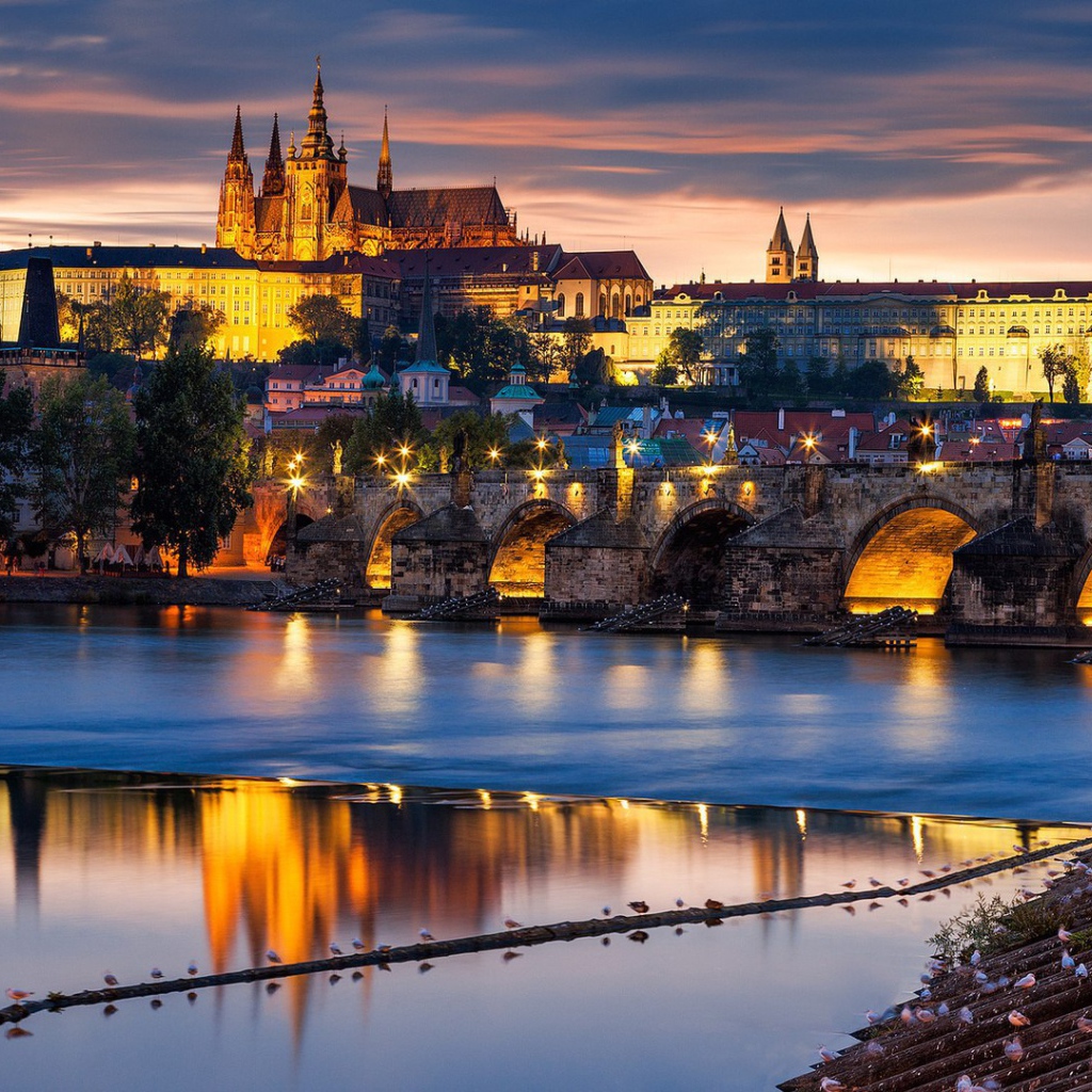 Ночная Прага, Чехия