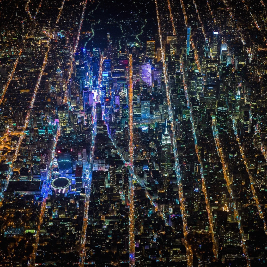 Ночной город с высоты