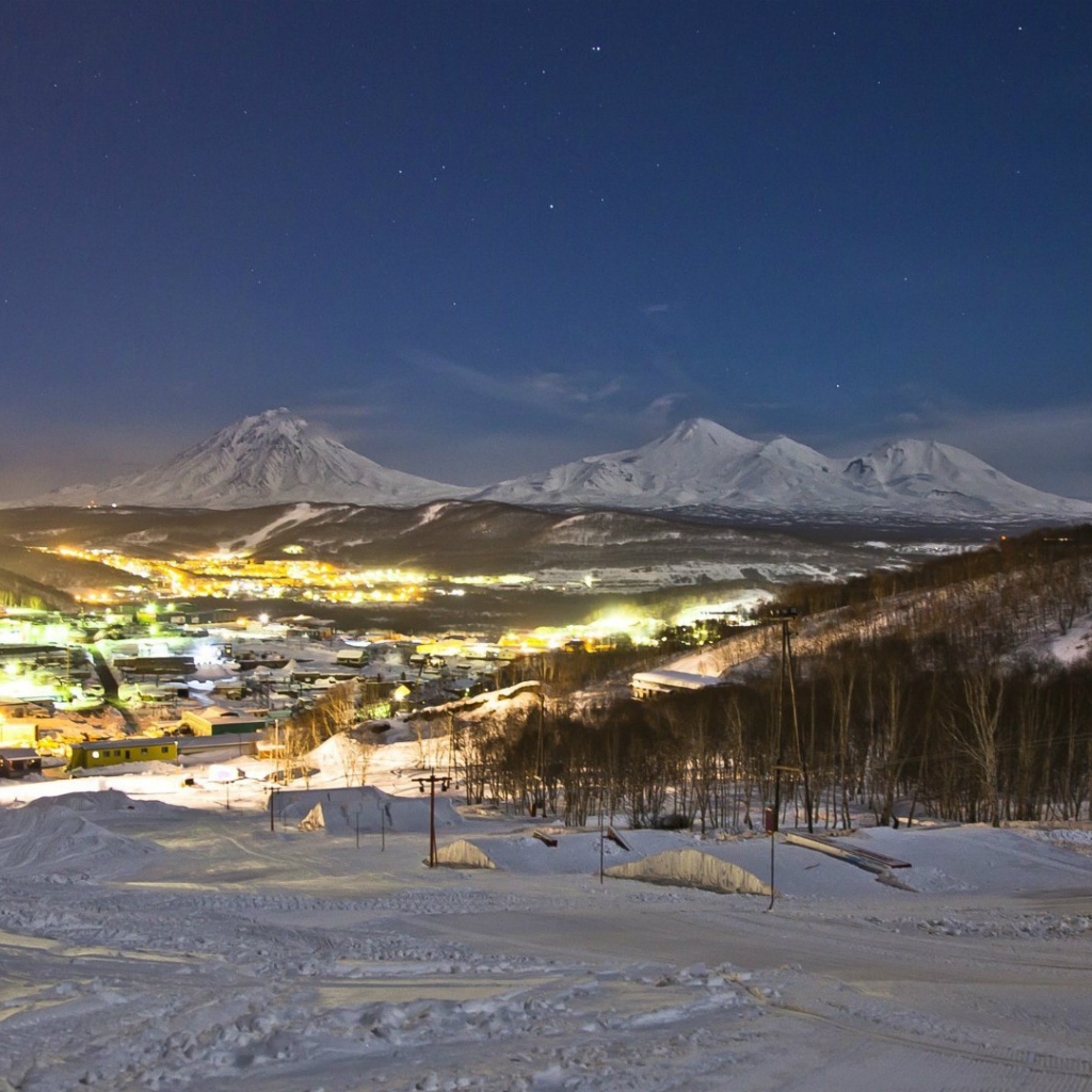 Ночной город на Камчатке