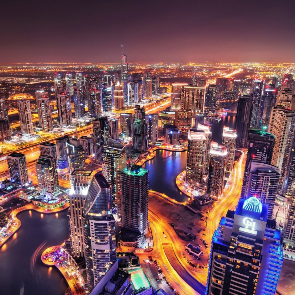 Ночные огни Дубая