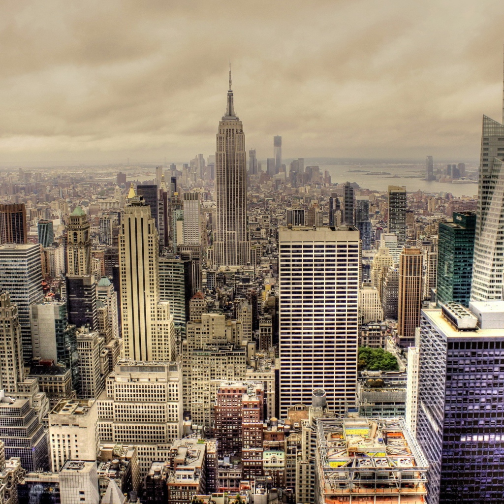 Панорама Нью-Йорка, фото HDR