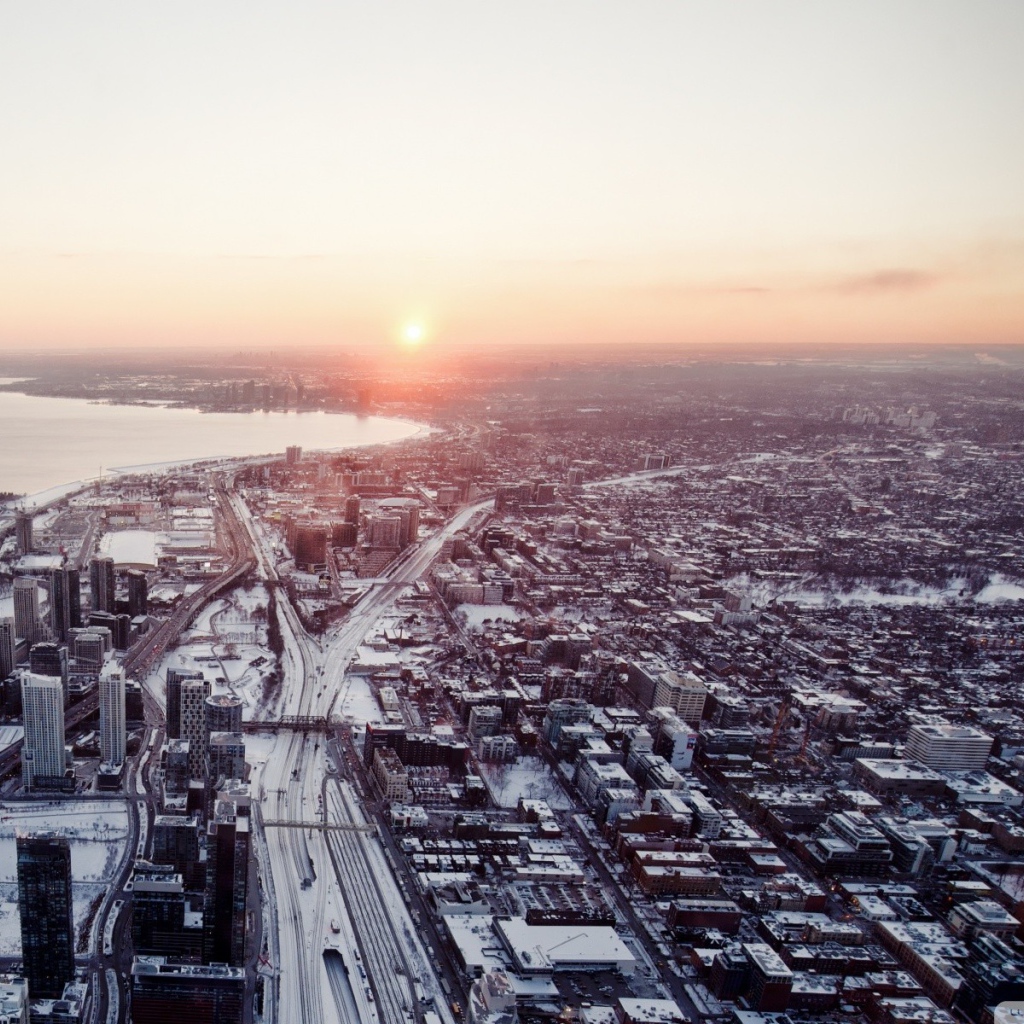 Панорама Торонто на закате