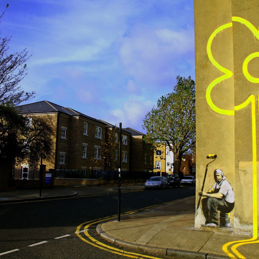 Дорожная разметка на стене