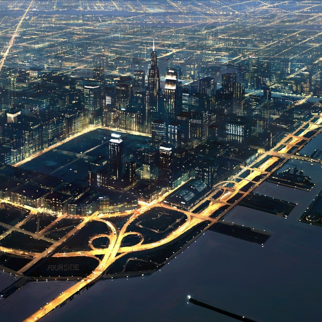 Ровная геометрия улиц в большом городе