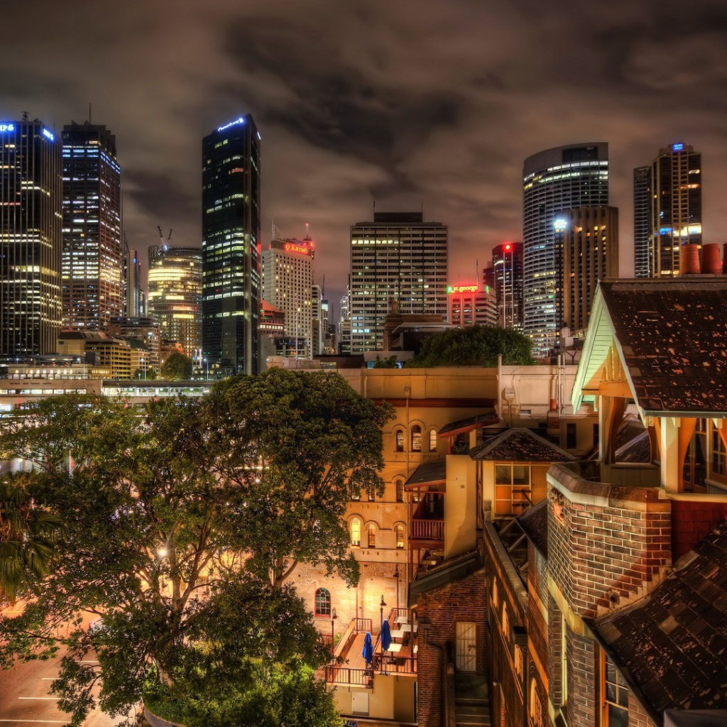 Огни ночного города, фото HDR