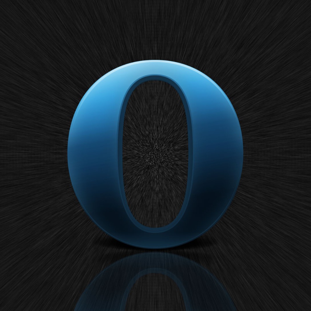 Голубой логотип Оперы на цифровом фоне