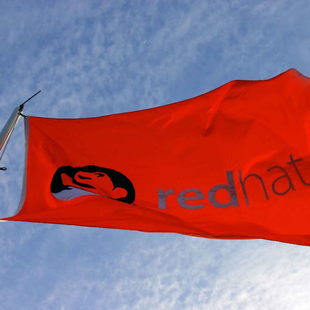 The flag of the operating system Red Hat