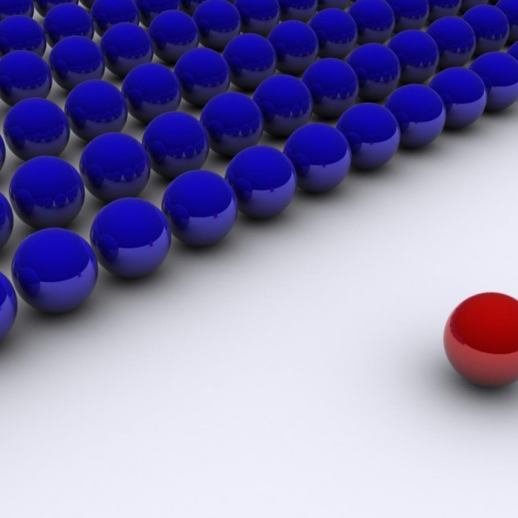 Один красный шар против синих