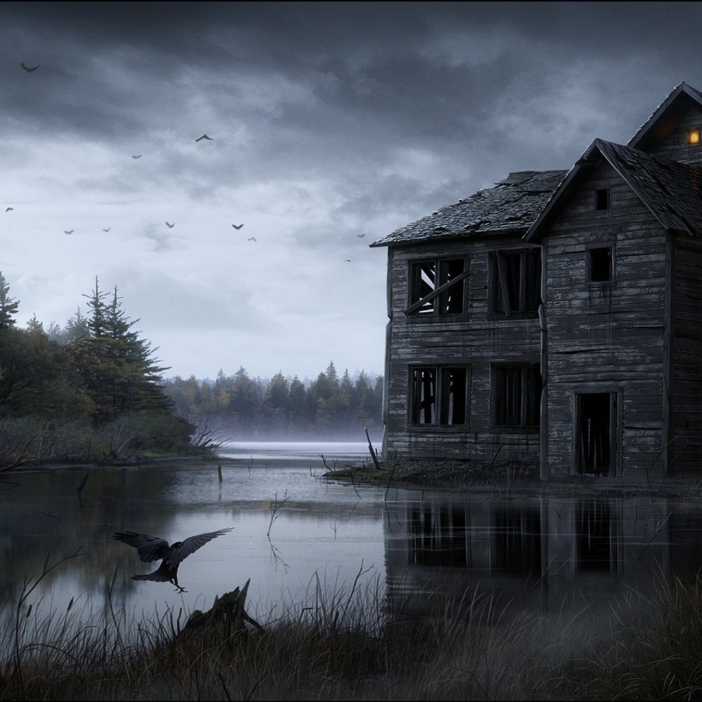 Заброшенный дом на болоте
