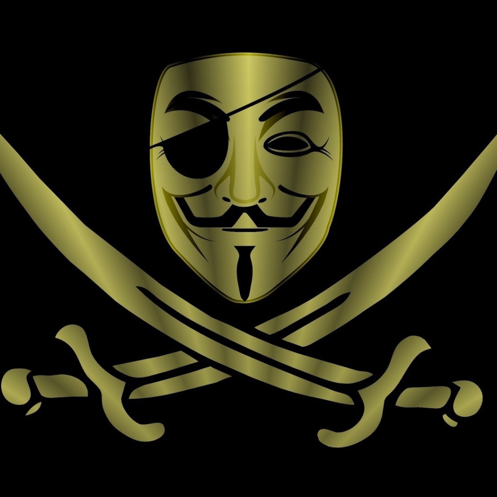 Анонимус на пиратском флаге