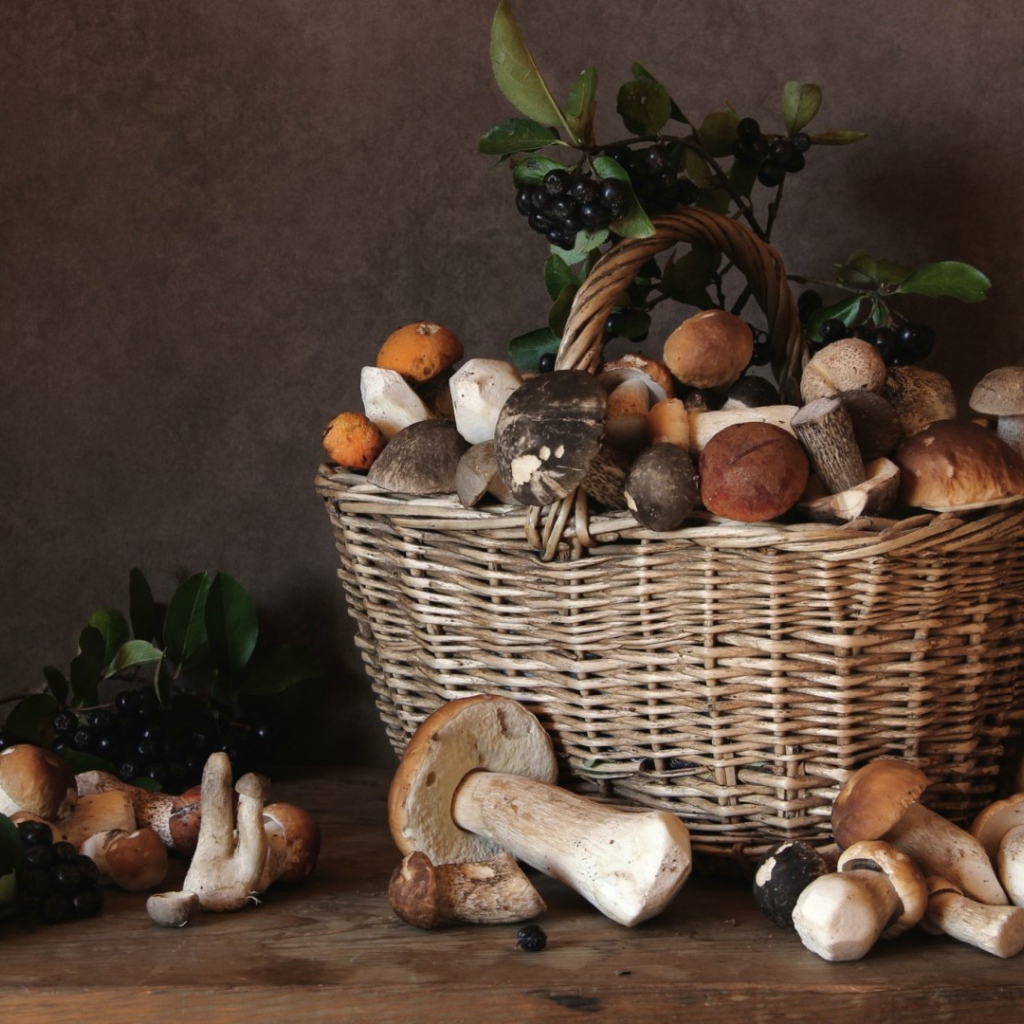 Корзина с плодами осени