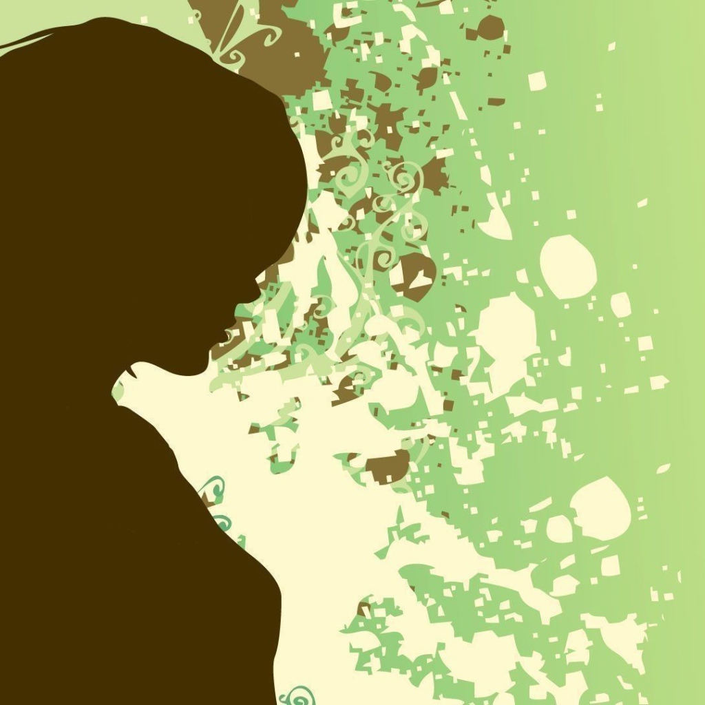 Коричневый силуэт девушки