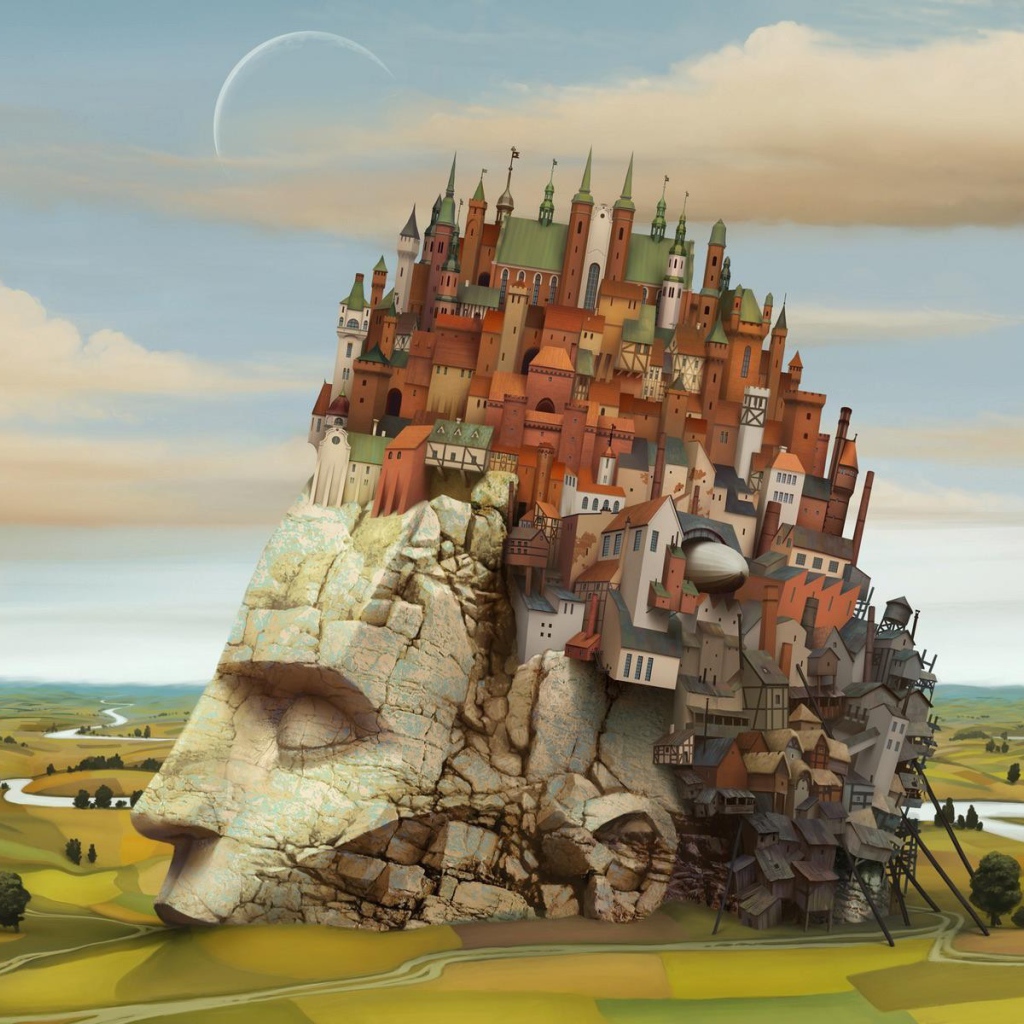 Город на голове великана