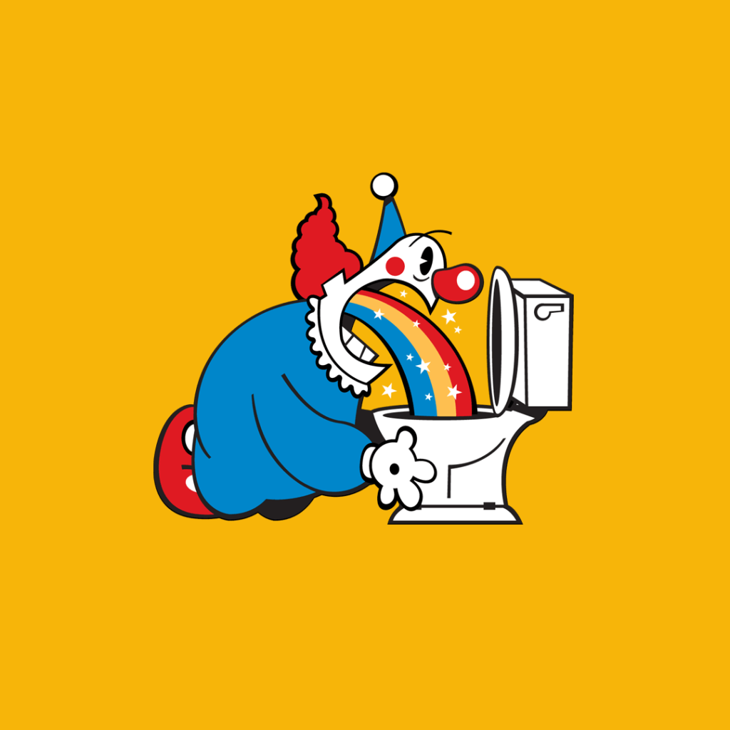 Клоуна стошнило радугой