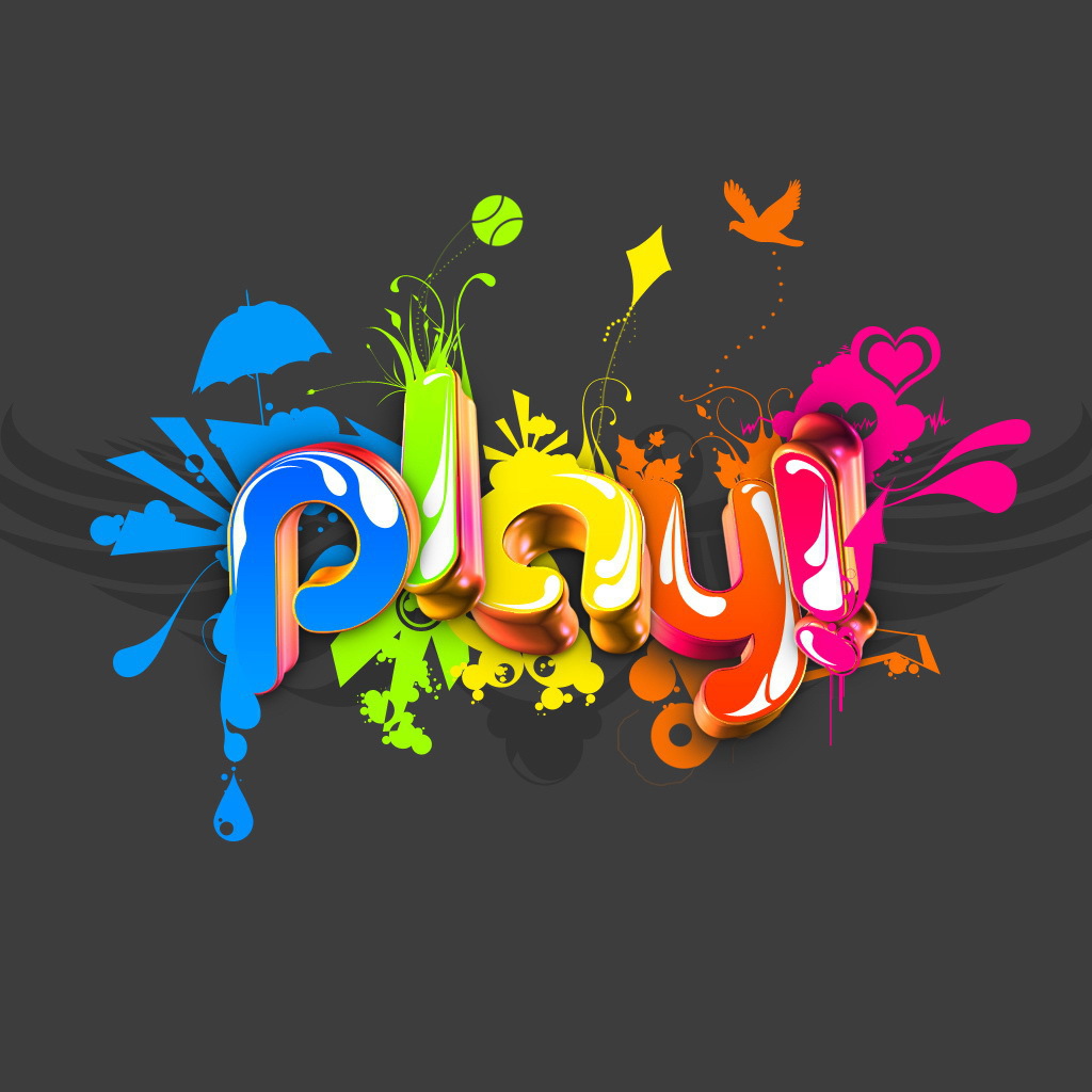 Цветная надпись играть