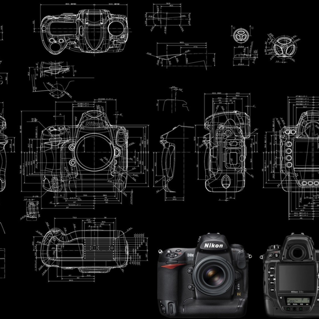 Чертеж фотоаппарата Никон