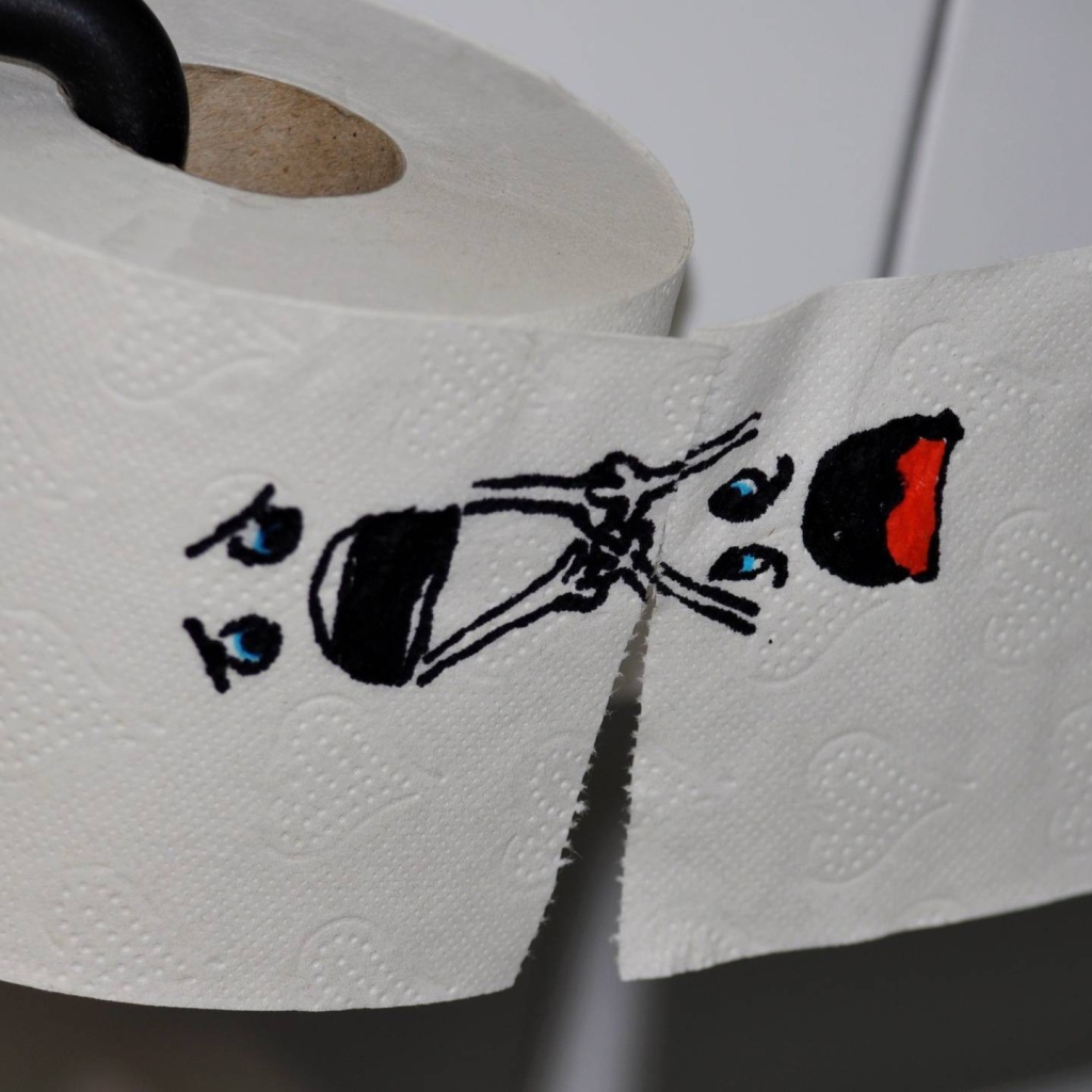 Рисунок на туалетной бумаге