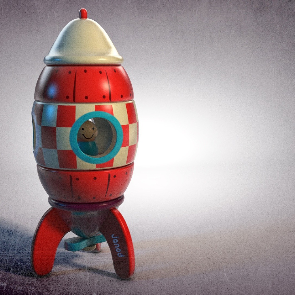 Фигурка в ракете, игрушка