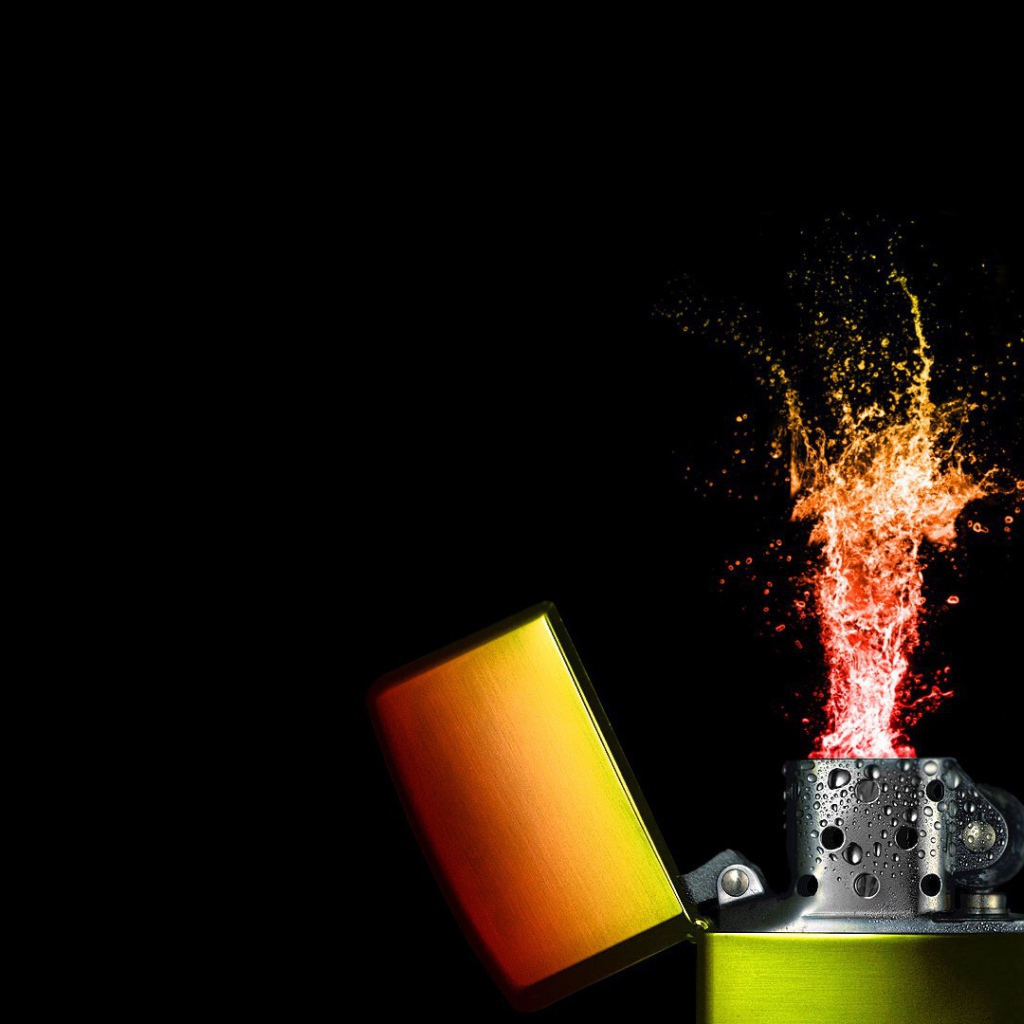 Фонтан искр из зажигалки