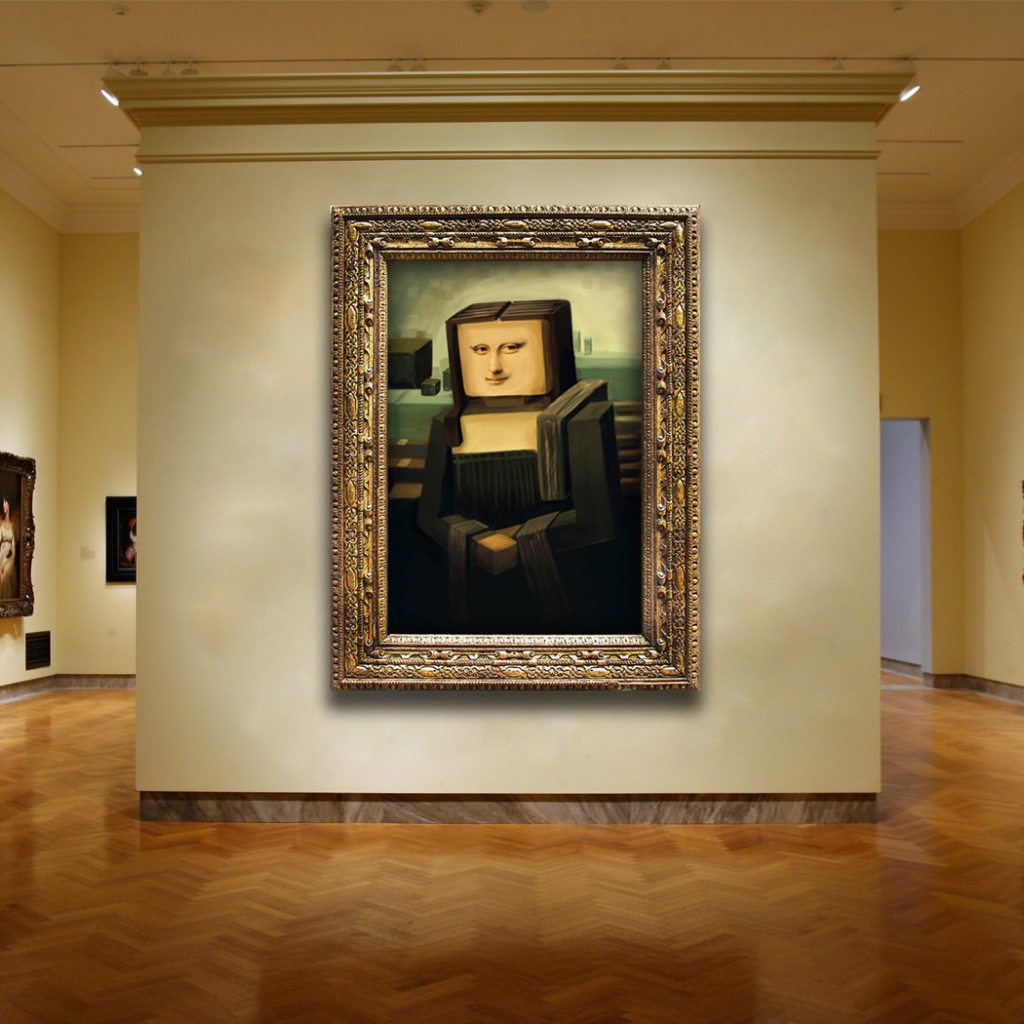 Мона Лиза в стиле Minecraft