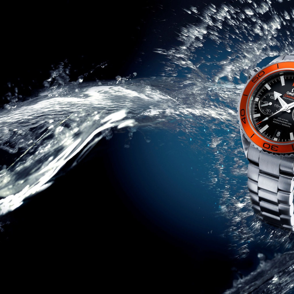 Омега часы с оранжевым ободом на корпусе