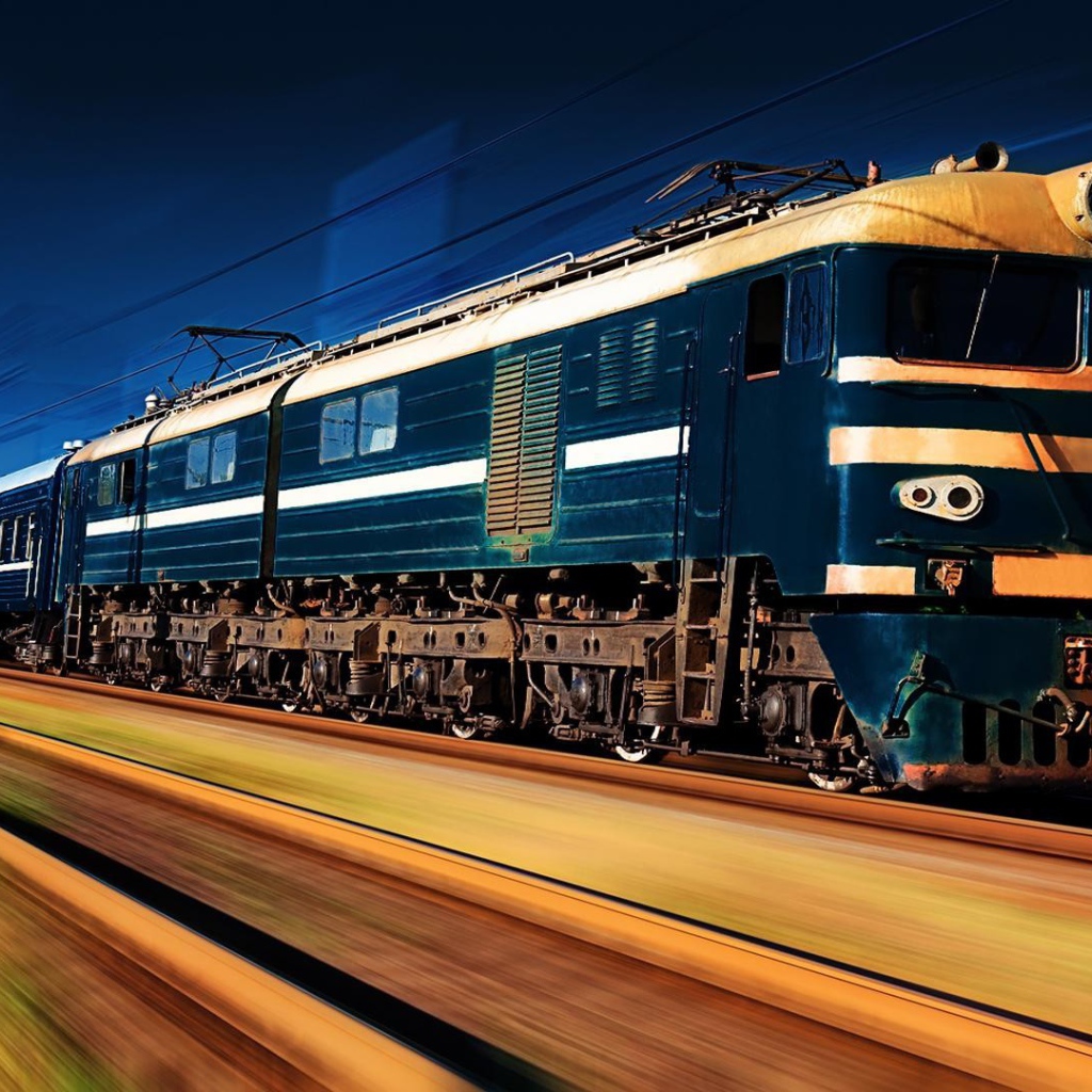 Пассажирский поезд на перегоне