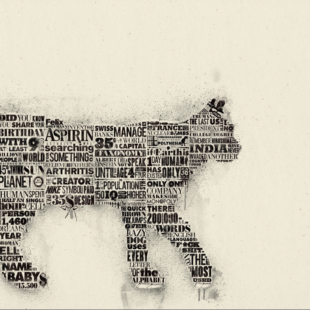 Силуэт кошки из надписей