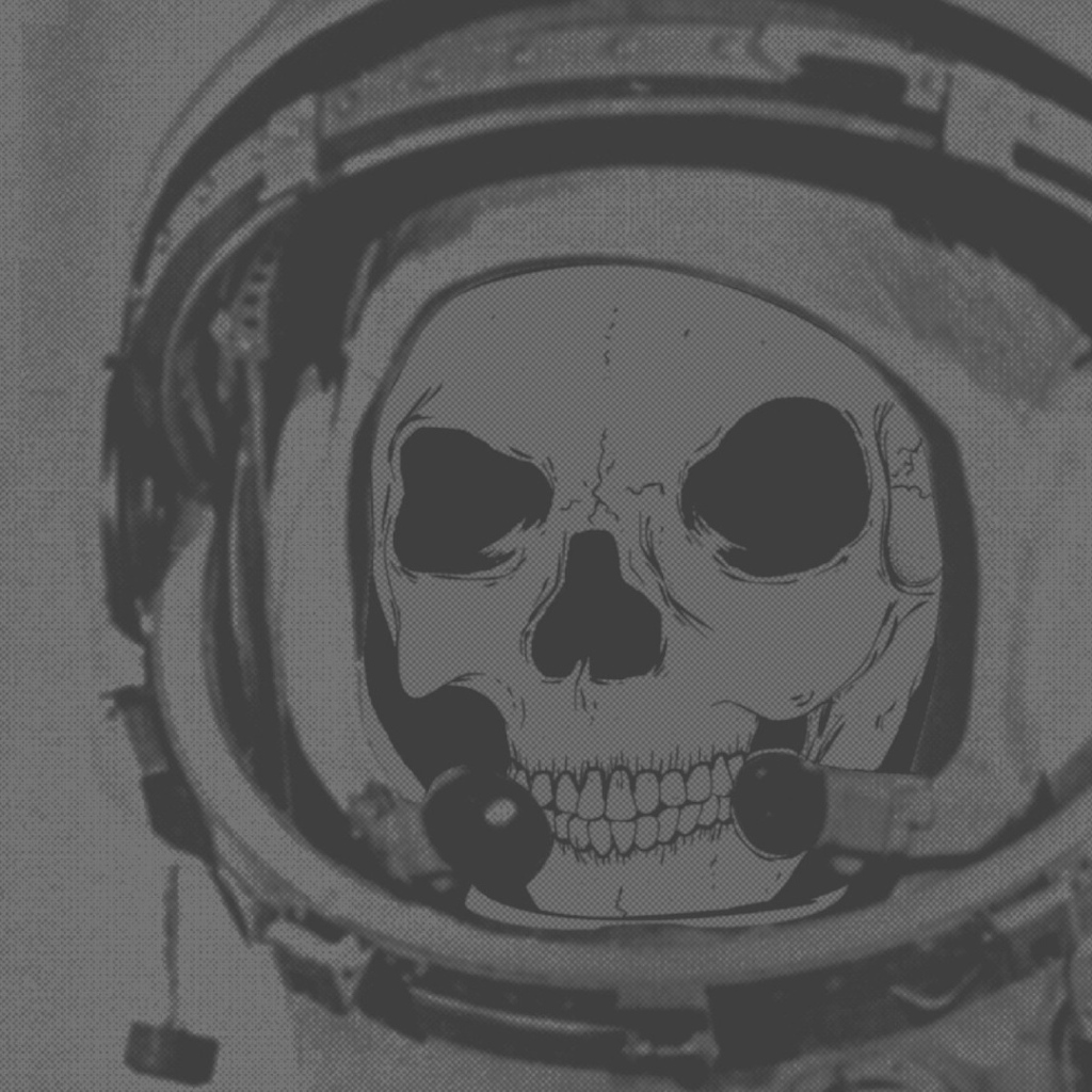 Череп космонавта в скафандре