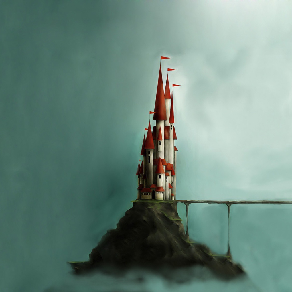 Маленький замок на скале, минимализм