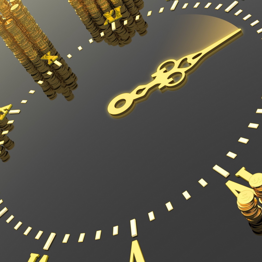 Стопки монет на циферблате