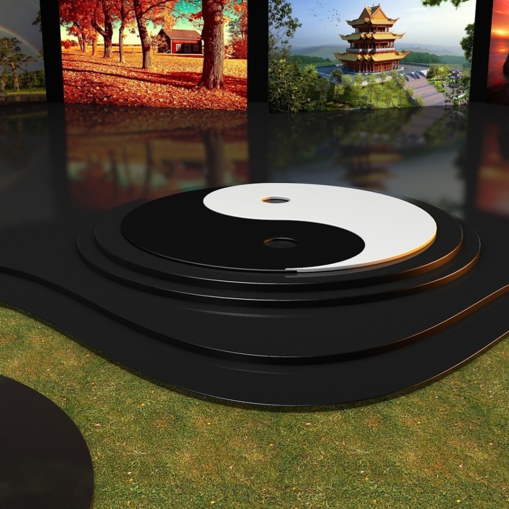 Символ Инь и Янь на полу