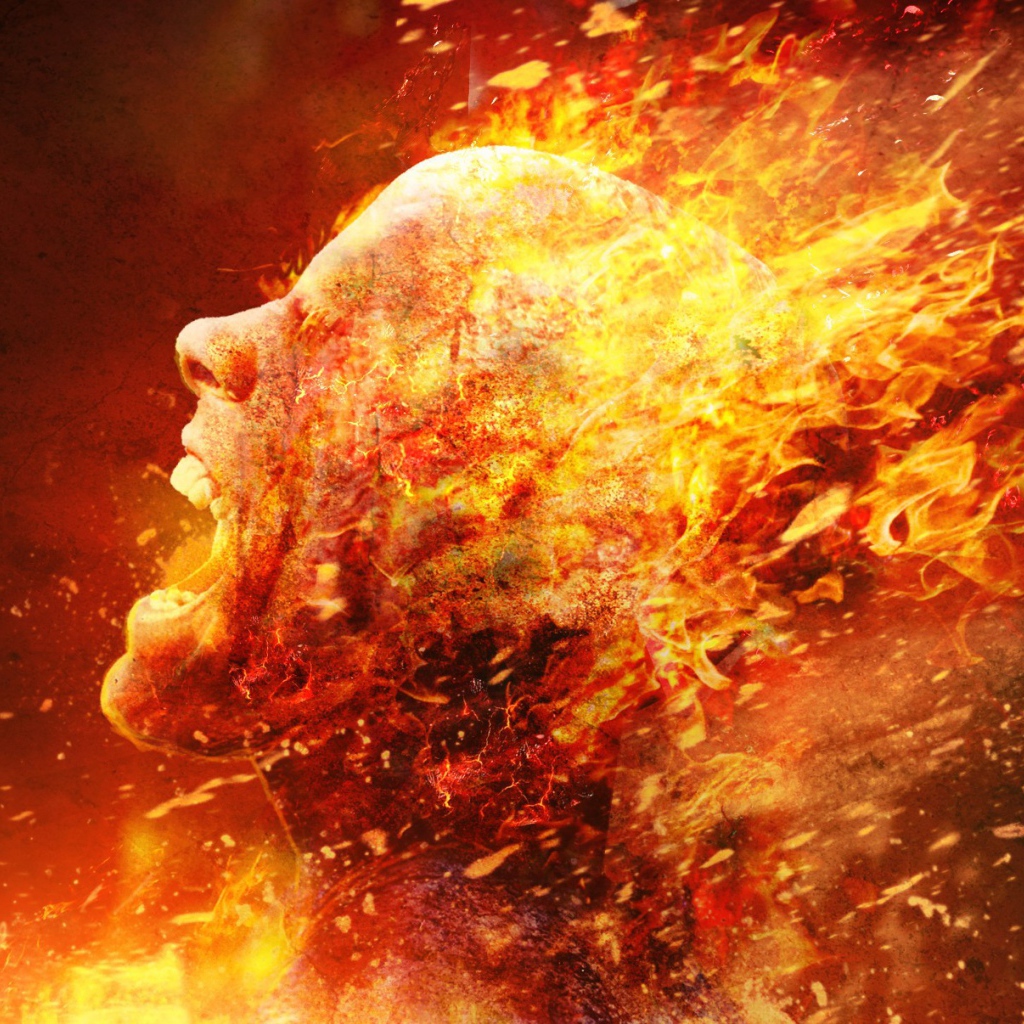 Голова человека из огня