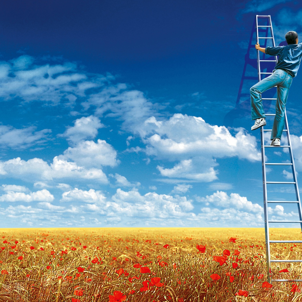 Маляр рисует облака