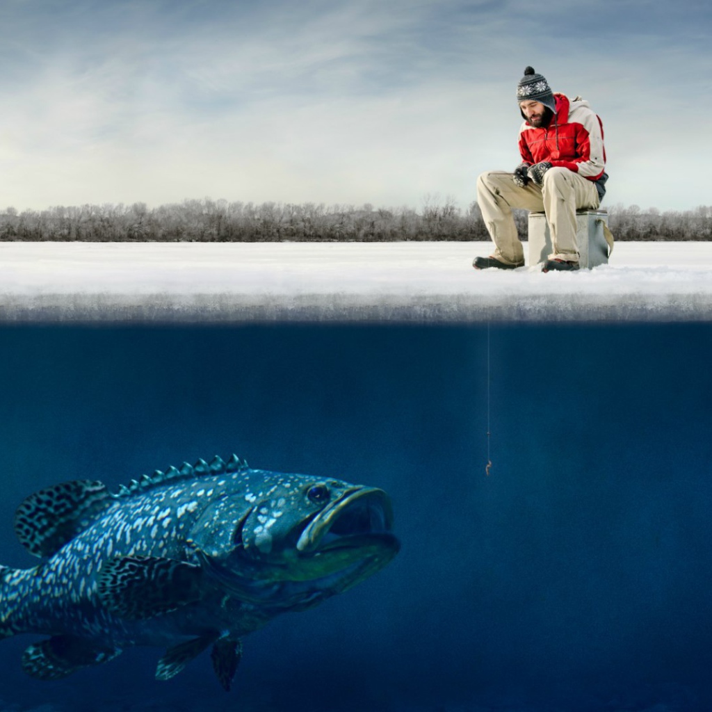 Зимняя рыбалка на озере