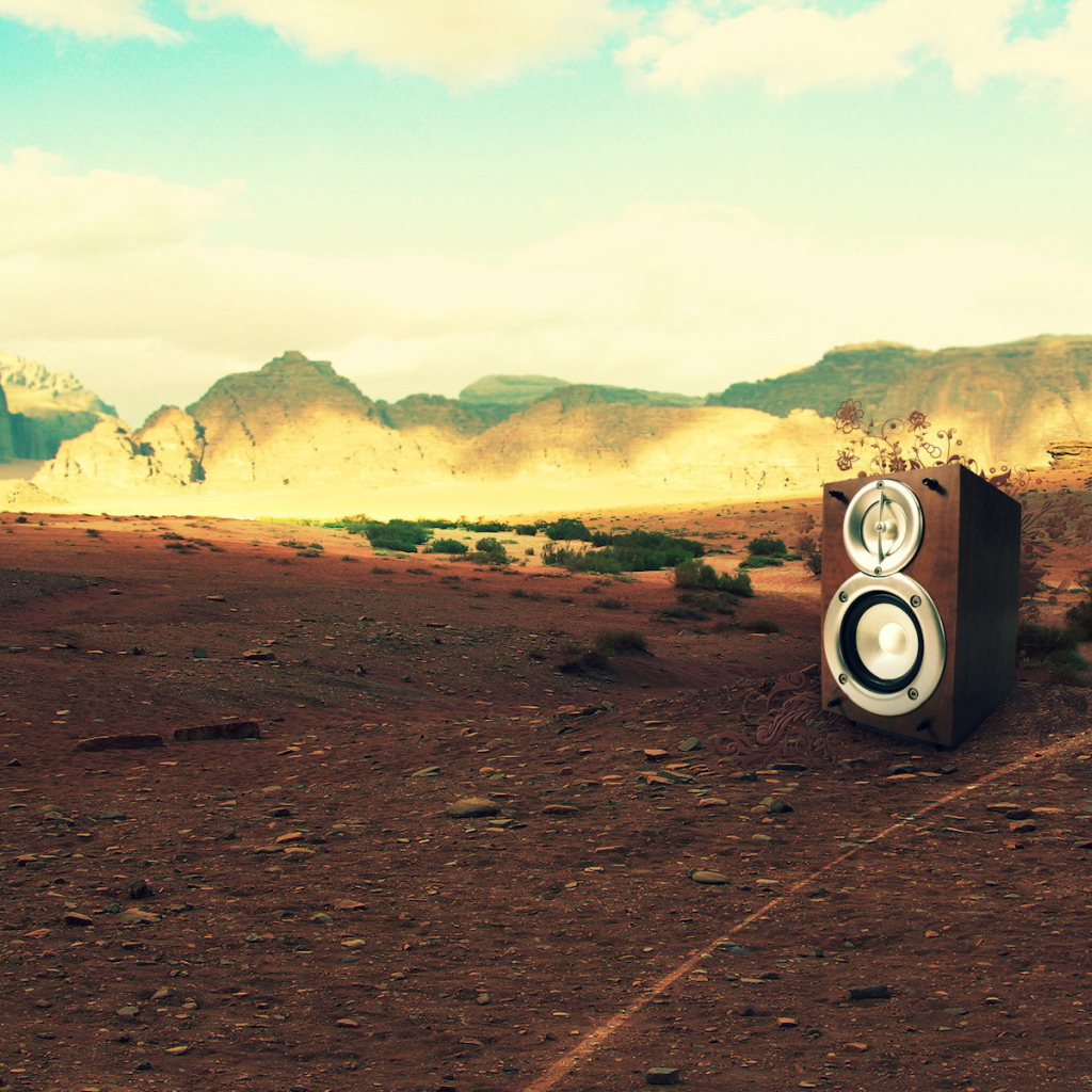 Музыкальная колонка в пустыне