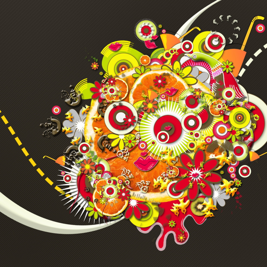 Абстрактный букет на черном фоне