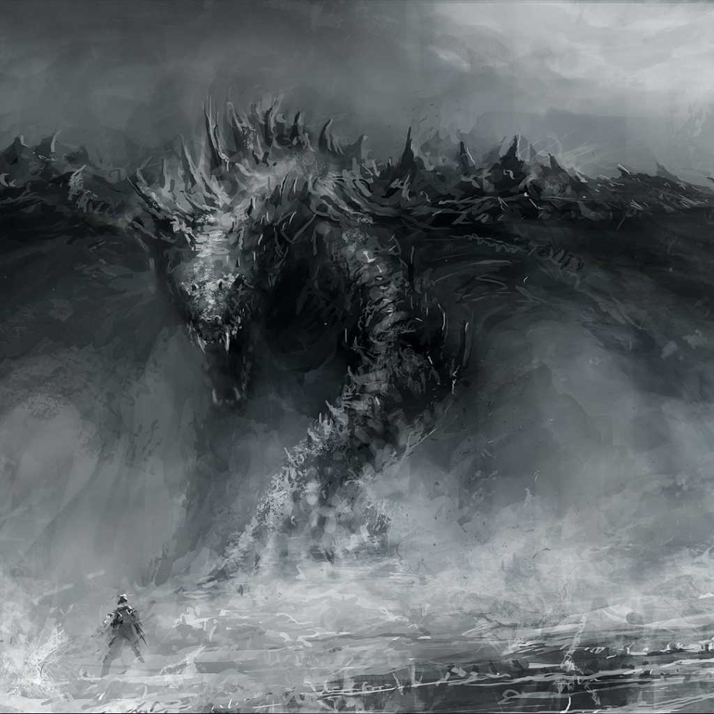 Арт Черный дракон