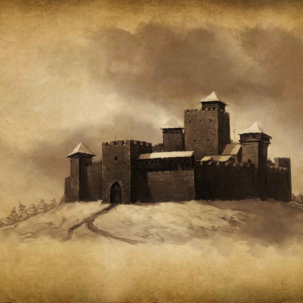 Замок на холме, рисунок