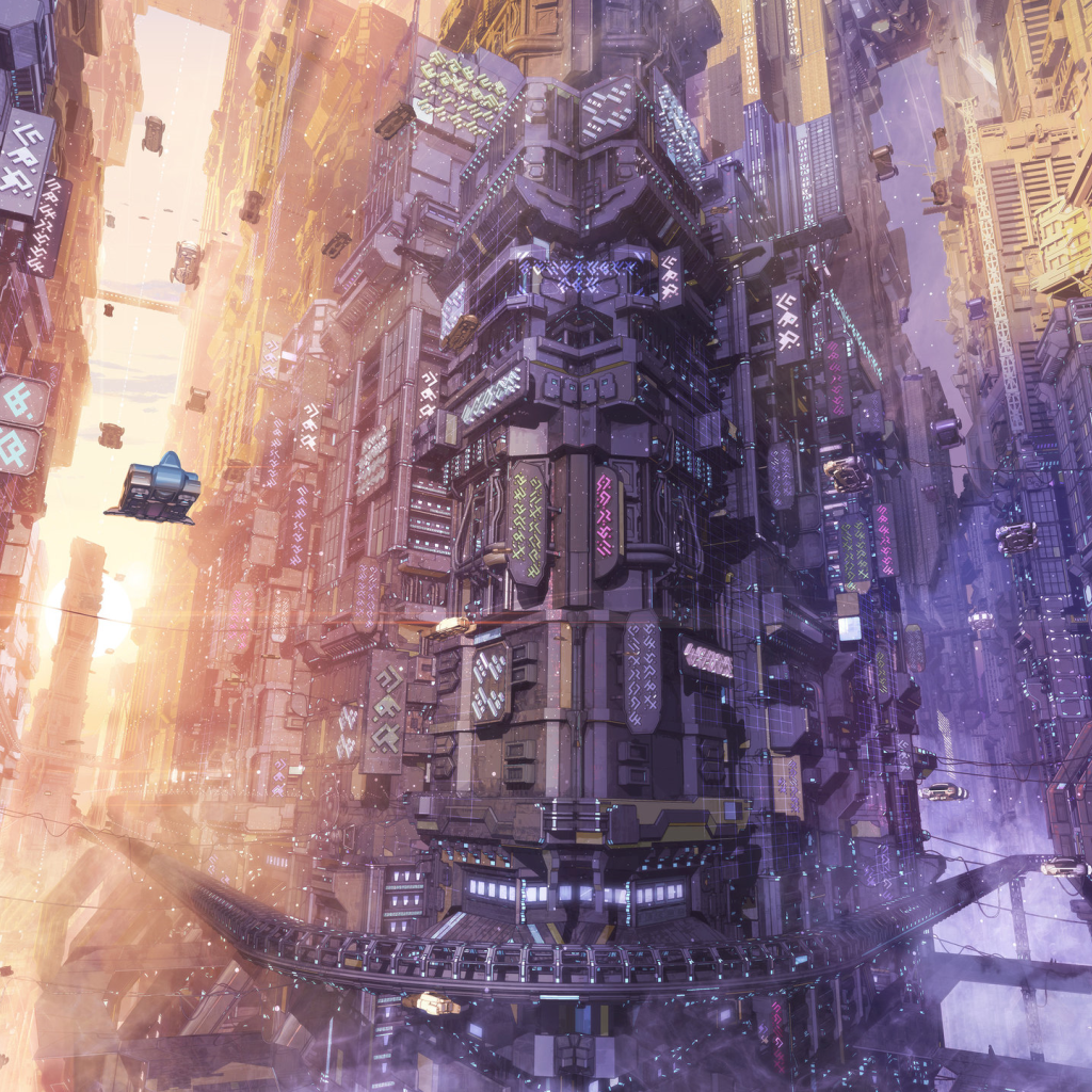 Город будущего в стиле стимпанк, работа художника ArseniXC