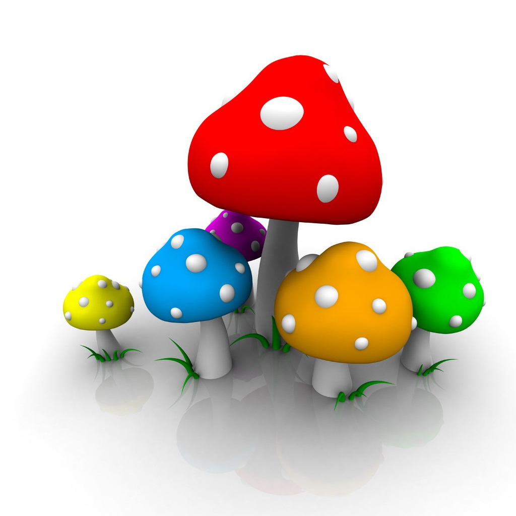 Семейка разноцветных мухоморов