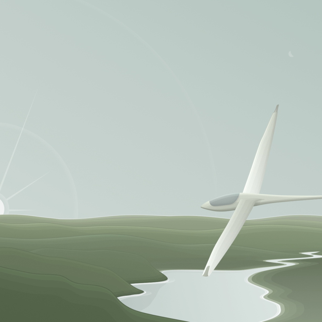 Рисунок летящего планера