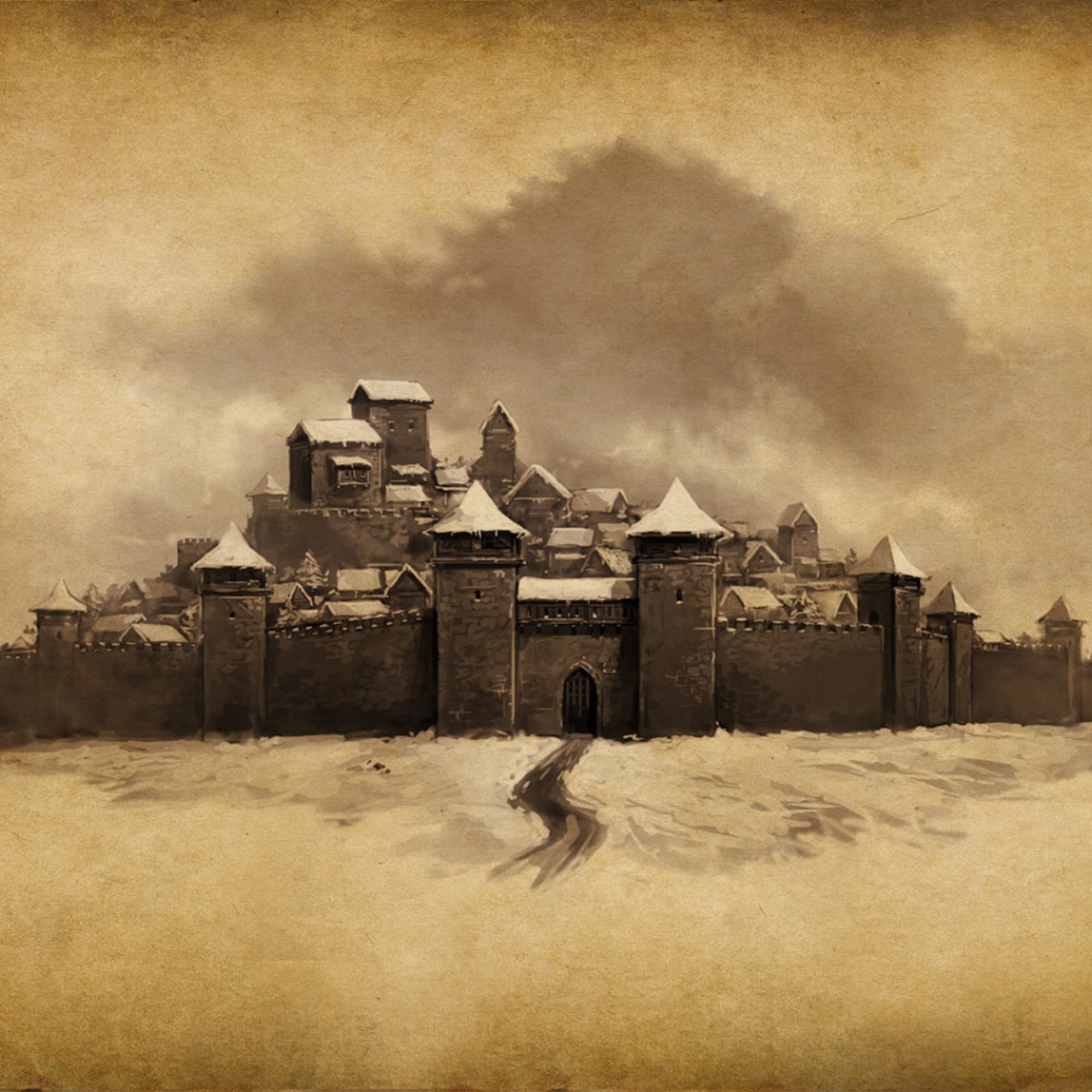 Нарисованный город крепость