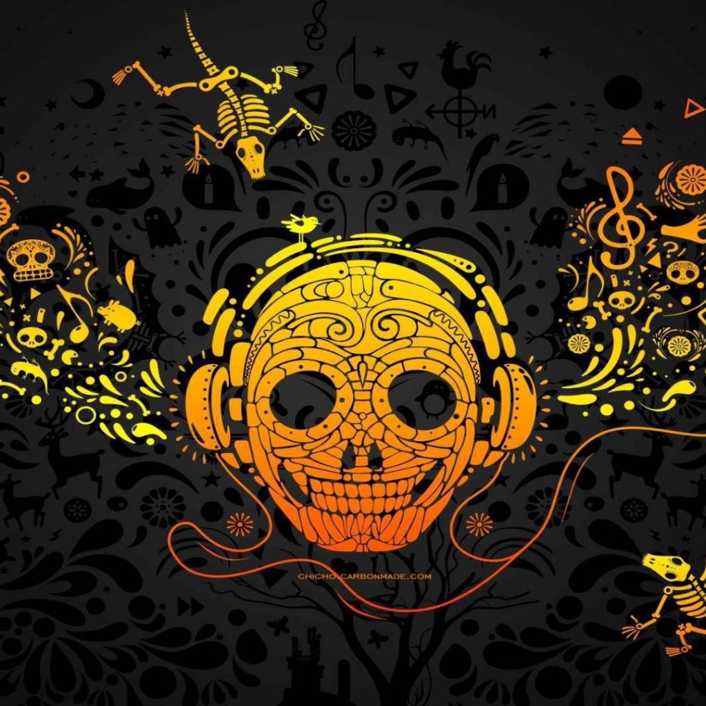 Изображение музыкального черепа