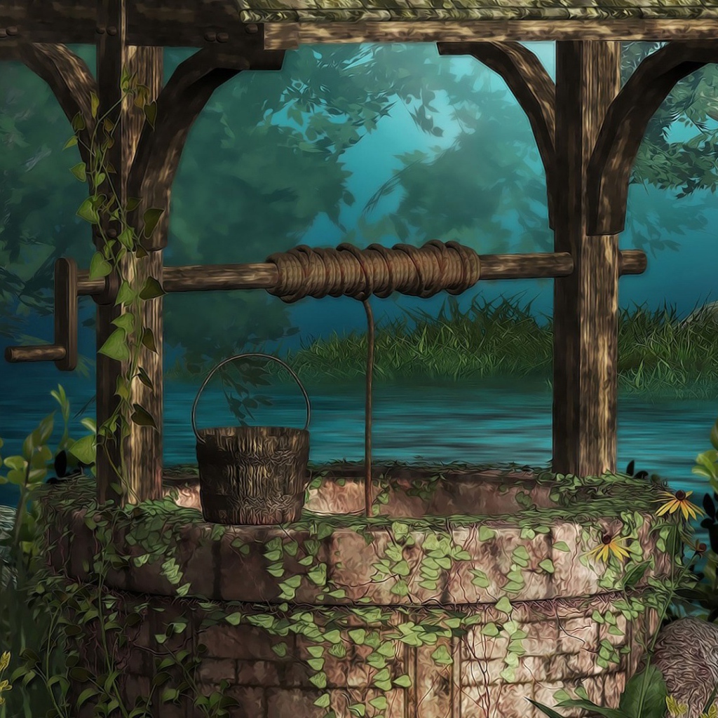 Каменный колодец у реки