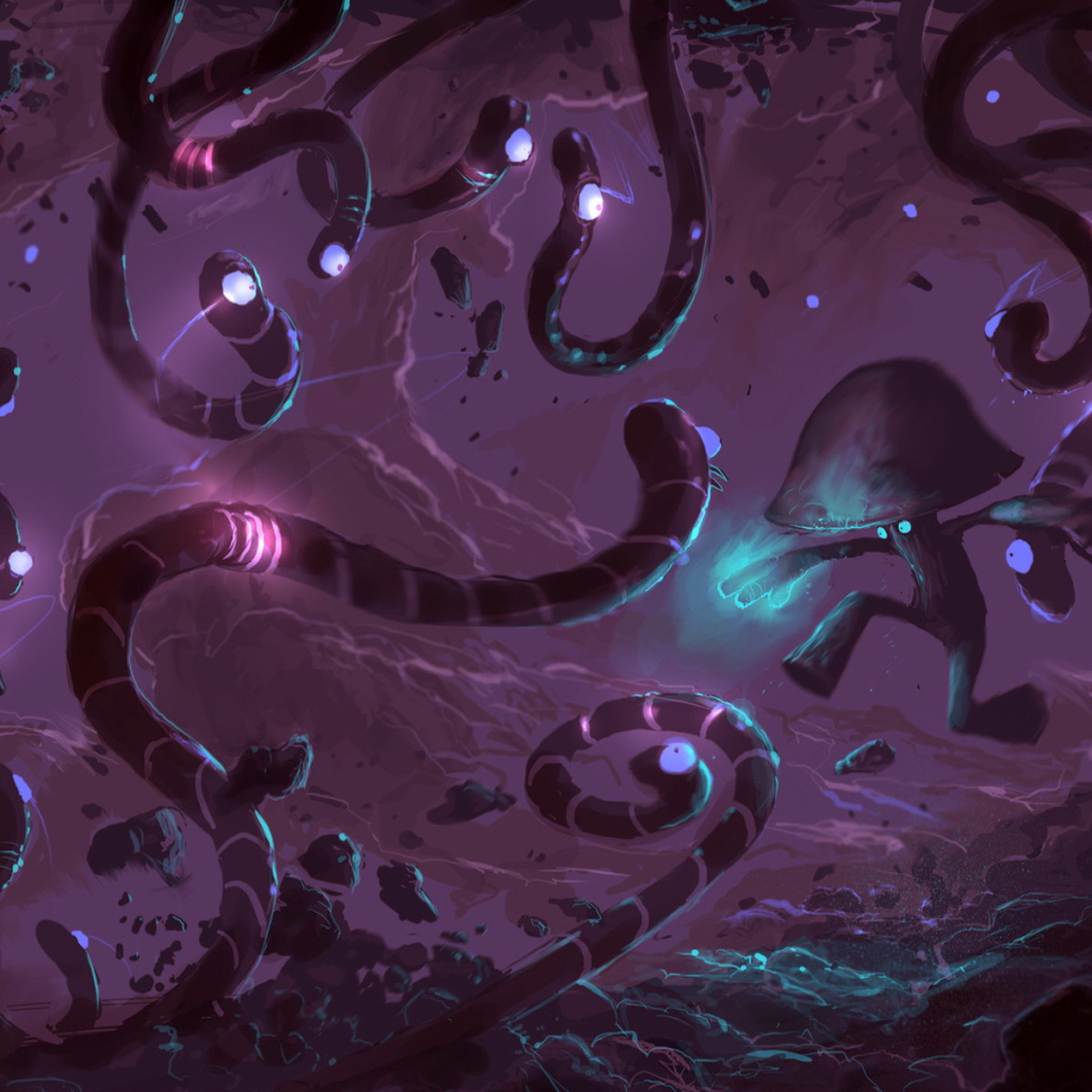 Черви и гриб