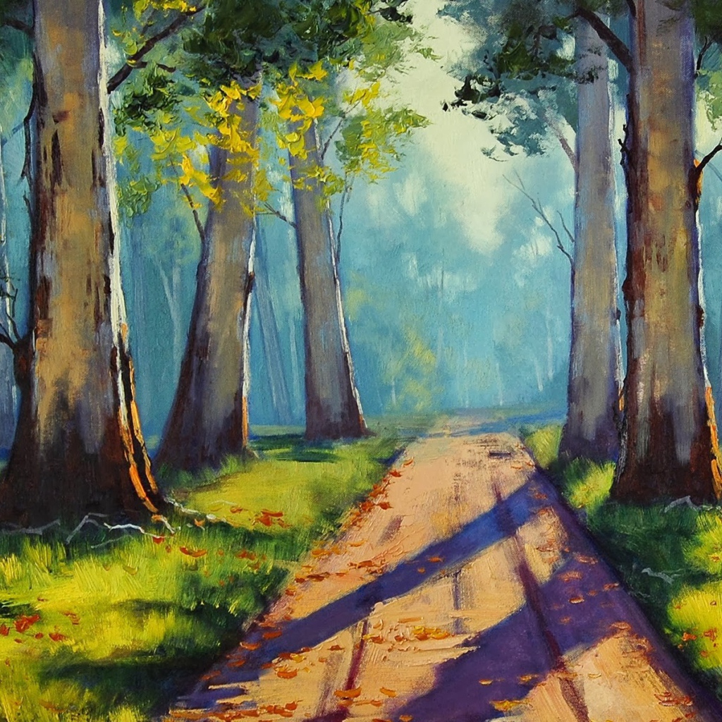 Дорога в лесу, картина Грэма Геркена