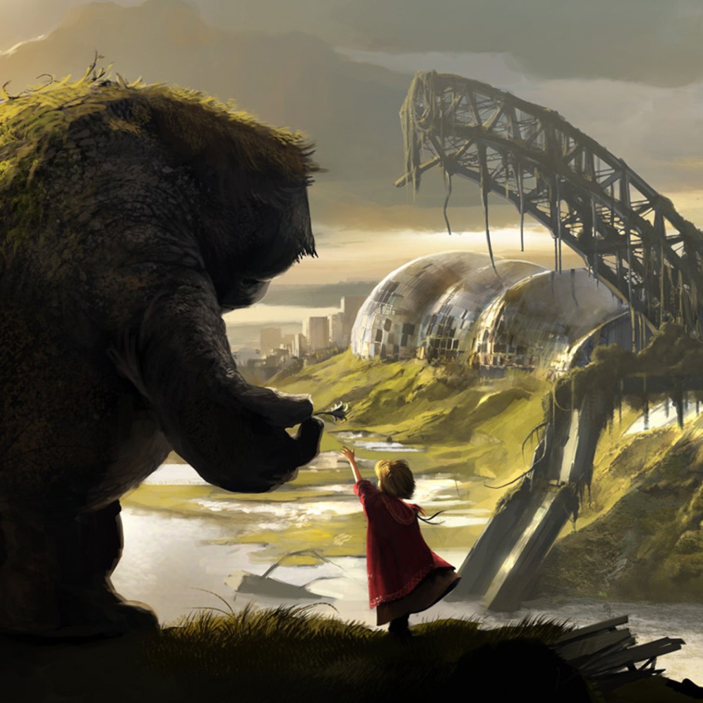 Девочка и большой монстр