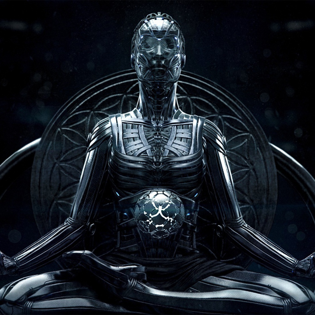 Робот в позе йога